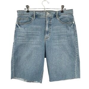 Anne Klein Jorts Denim‎ Bermuda Shorts Raw Hem Casual Women's 10